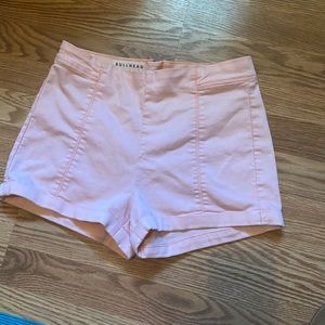 Pink zip up hot shorts